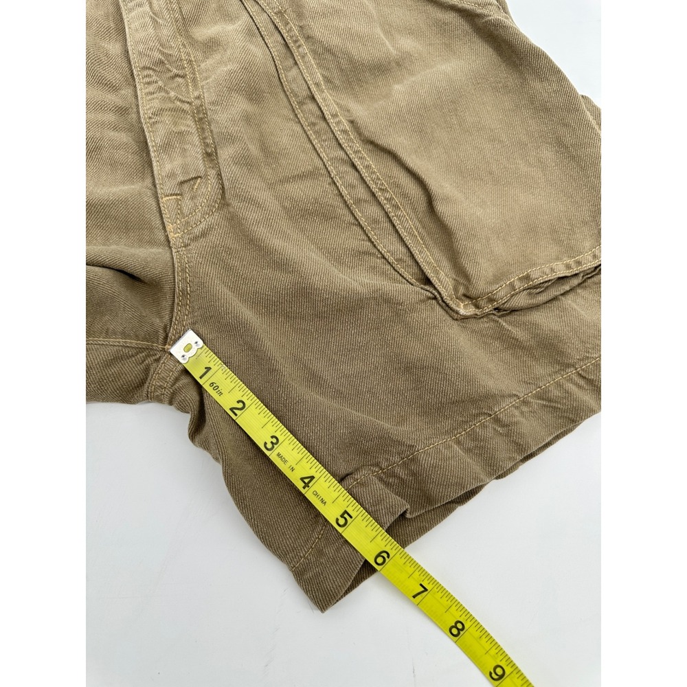 MOTHER The Chute Paperbag Shorts Olive Green High Waist Tie Belt Womens 26 - Picture 13 of 14